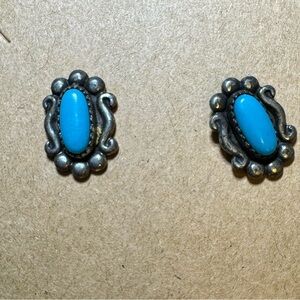 Turquoise and Silver Women's Earrings